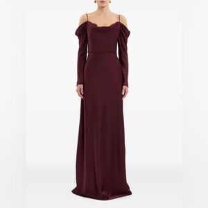 Rebecca Vallance Avalon lace-trimmed cowl-neck gown